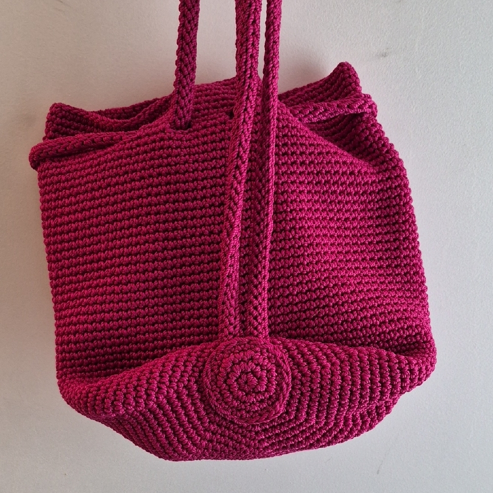 The Sak Raspberry Crochet Drawstring Shoulder Bag - Picture 3 of 6